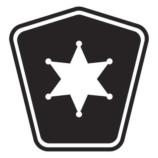Badge star silhouette police PNG Design