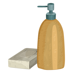 Ilustración de botella de jabón Diseño PNG