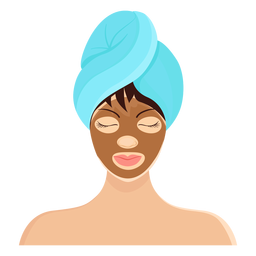 Ilustração de toalha de franja com máscara morena Desenho PNG