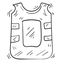 Bullet proof vest flak jacket sketch PNG Design