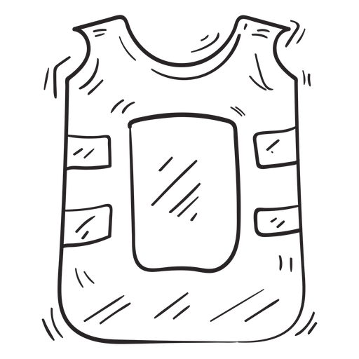 Bullet proof vest flak jacket sketch PNG Design