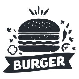Silueta de logotipo de logotipo de comida de hamburguesa