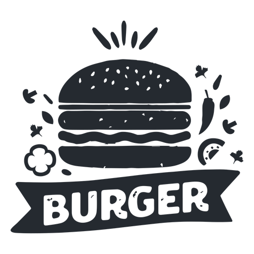 Burger Food Logo Logotype Silhouette Transparent Png Svg