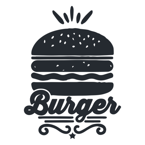 Silhueta do logotipo da comida do hambúrguer Desenho PNG