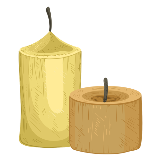 Candle pair illustration PNG Design