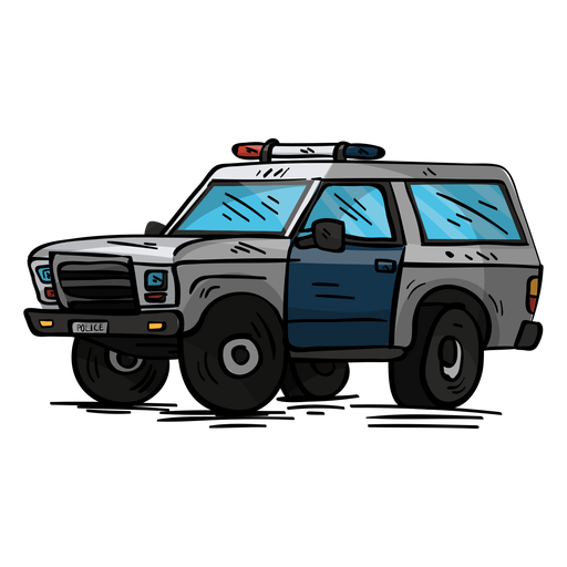 Ilustración de vehículo de policía de coche Diseño PNG
