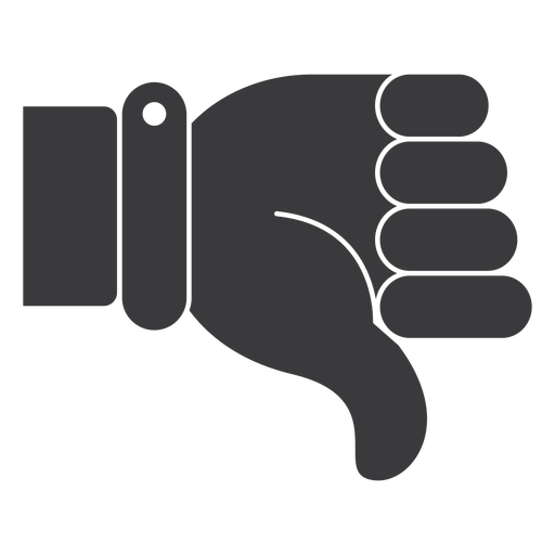 Dislike hand thumb silhouette PNG Design