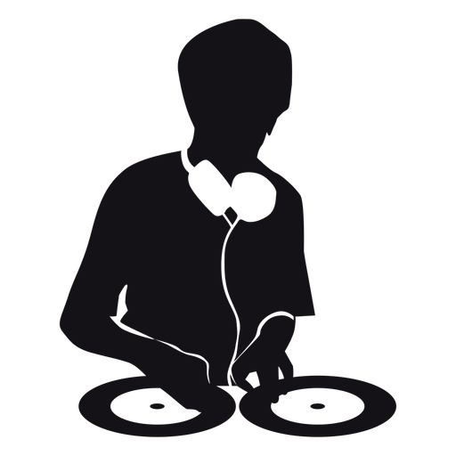 Dj music silhouette