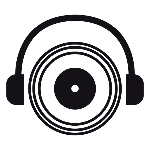 Earphones headphones silhouette PNG Design