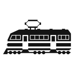 Electric locomotive silhouette PNG Design