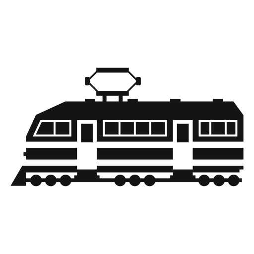 Electric locomotive silhouette PNG Design
