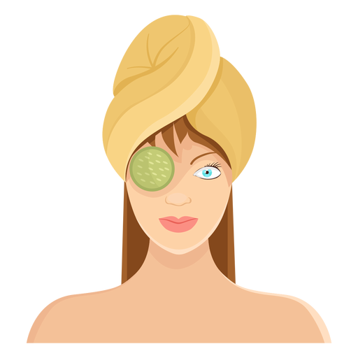 Face cucumber mask towel illustration PNG Design