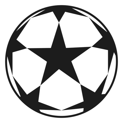 Football ball star silhouette PNG Design