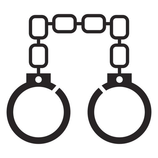Handcuffs chain silhouette