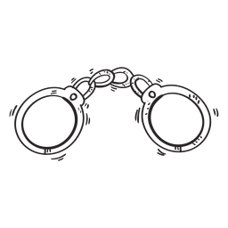 Handcuffs sketch PNG Design