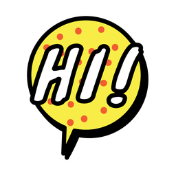 Hi sticker PNG Design