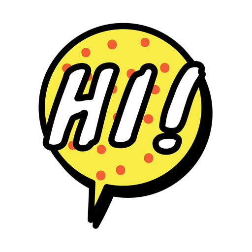 Hi sticker PNG Design