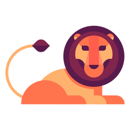 Ilustração plana de leão Desenho PNG