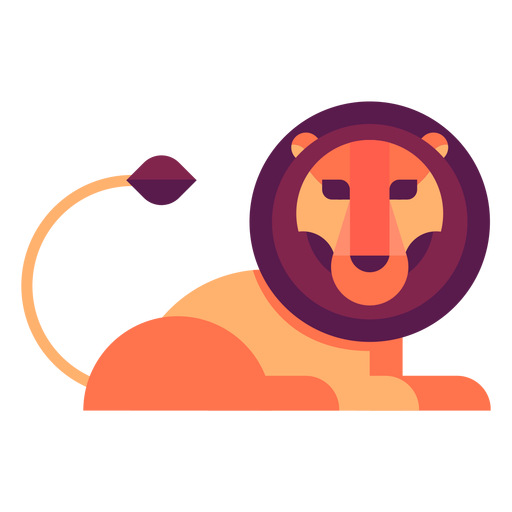 Ilustração plana de leão Desenho PNG