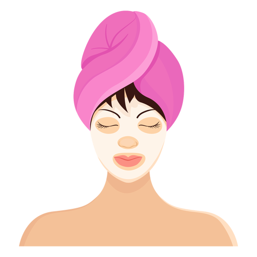 Mask fringe brunette towel illustration PNG Design