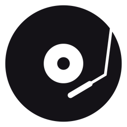 Music record silhouette PNG Design