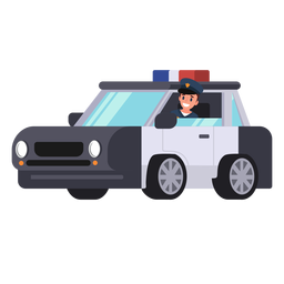 Police car policeman illustration PNG Design