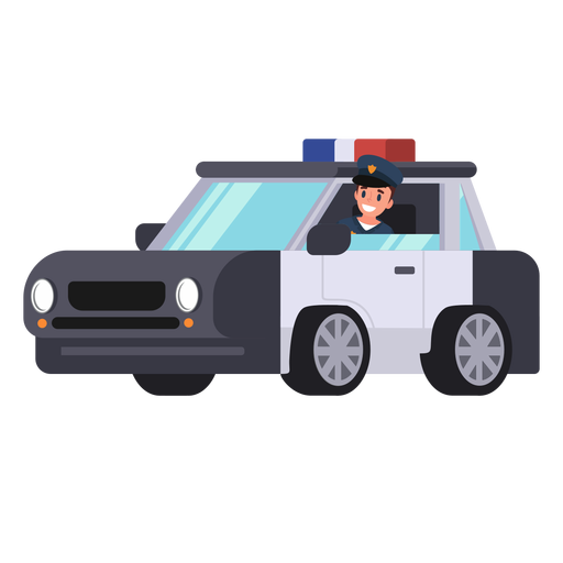 Police car policeman illustration PNG Design