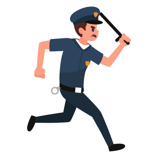 Policeman chase illustration PNG Design
