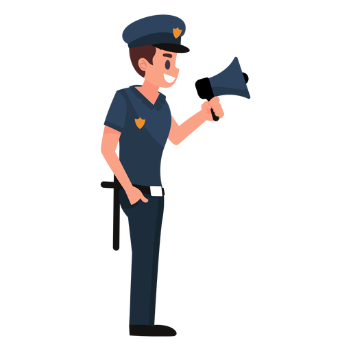 Policeman megaphone illustration PNG Design