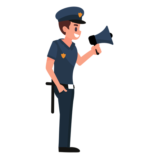 Polizist Megaphon Illustration PNG-Design