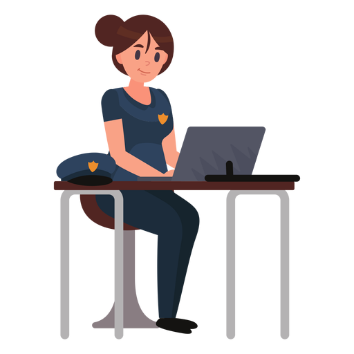 Policewoman notebook illustration PNG Design