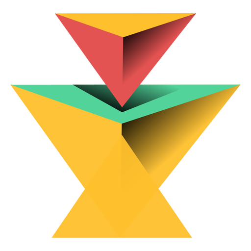 Pyramid triangle 3d apex flat PNG Design