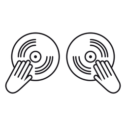 Disco de vinil com ícone de gravação Desenho PNG