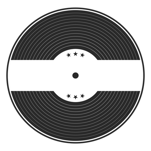 Record star vinyl silhouette PNG Design