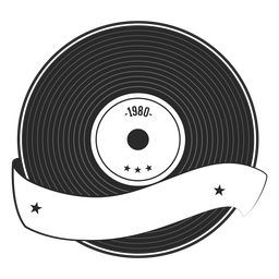 Record year vinyl silhouette PNG Design