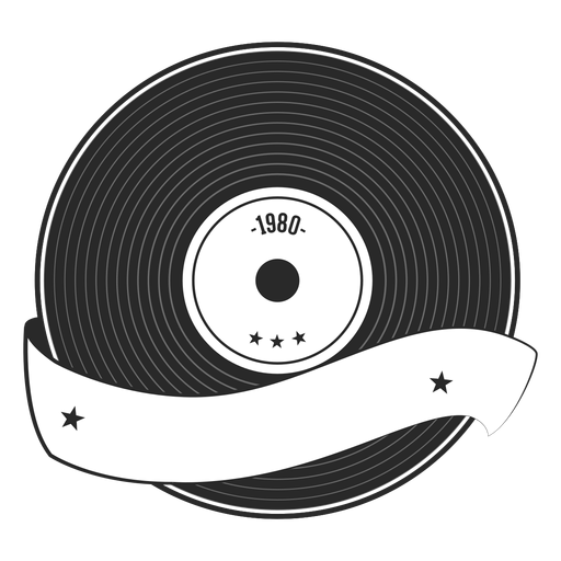 Record year vinyl silhouette PNG Design