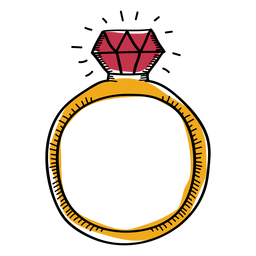 Anillo plano doodle Transparent PNG