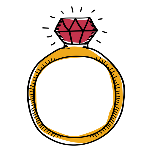 Doodle plana de anel Desenho PNG