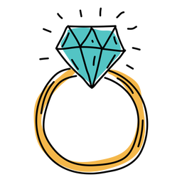 Ring flat doodle design PNG Design