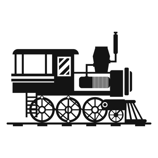 Locomotora de vapor silueta ferroviaria