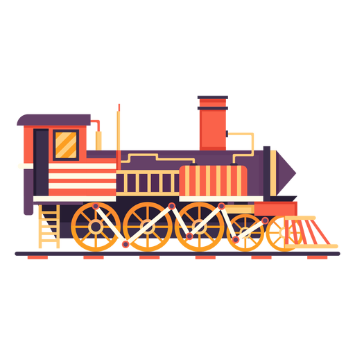 Steam locomotive retro pilot illustration