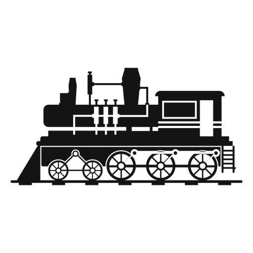 Retro-Silhouette der Dampflokomotive PNG-Design