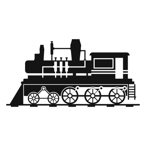 Silhueta retr? de locomotiva a vapor Desenho PNG