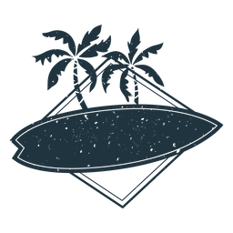 Surfboard palm illustration