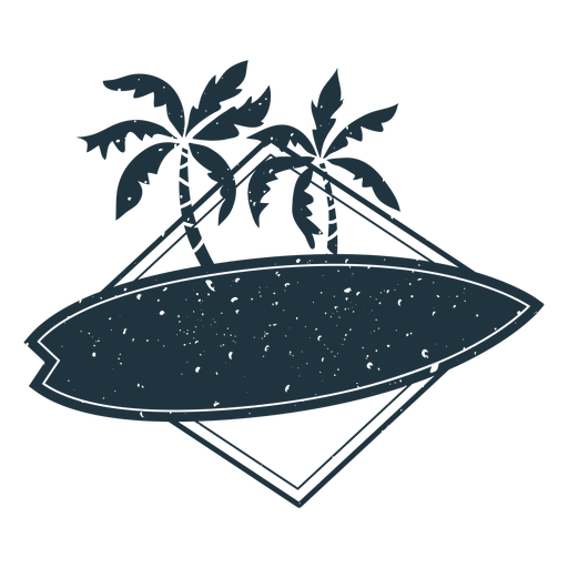 Surfboard palm illustration PNG Design