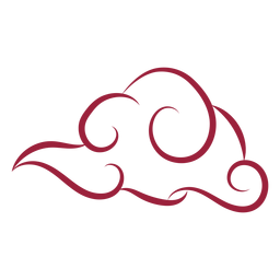 Silueta de patrón de nube swirly Diseño PNG