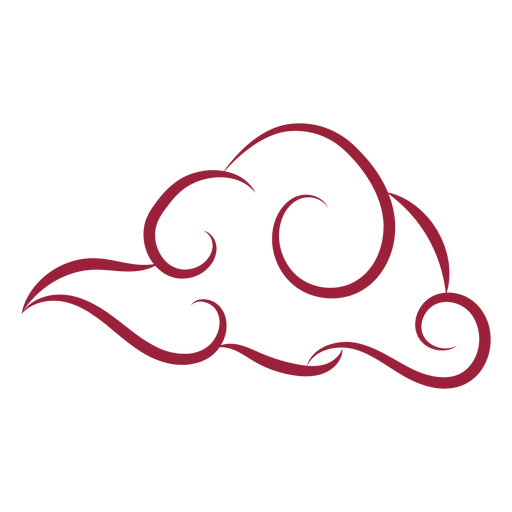 Silueta de patrón de nube swirly Diseño PNG