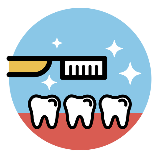 Dentes da escova de dentes planos
