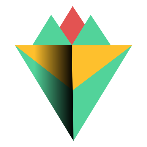 Dreieck 3d Pyramide Apex flach PNG-Design