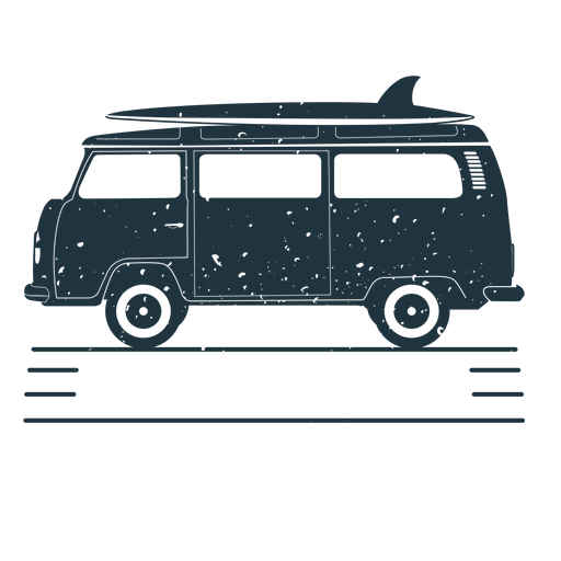 Ilustração de prancha de surfe com van Desenho PNG